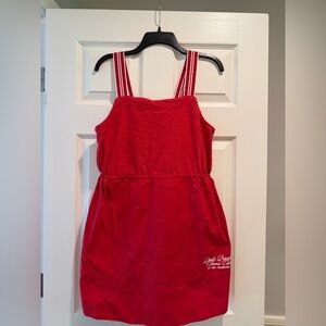 Red Striped Strap Dress